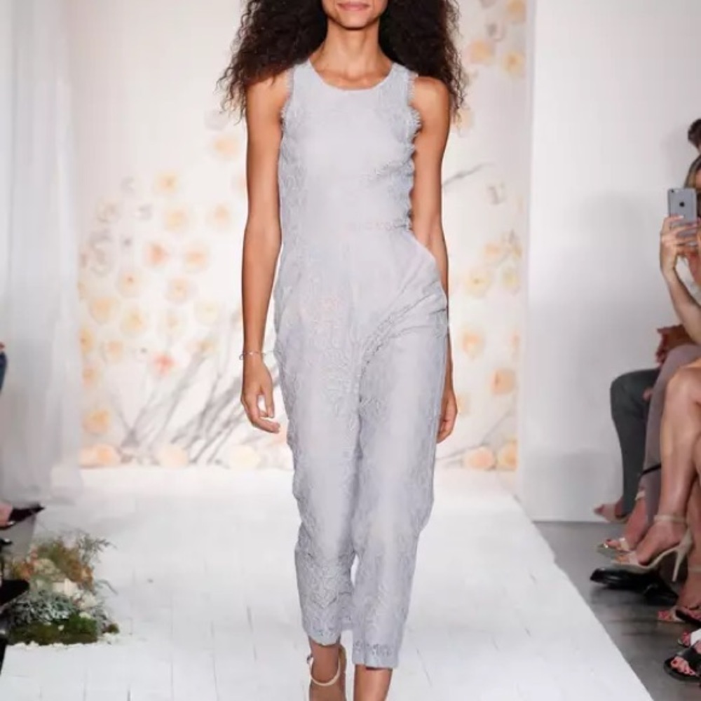 LAUREN CONRAD • RUNWAY COLLECTION • LAVENDER LACE JUMPSUIT